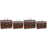 4 Pcs Wooden Storage Cases Retro Chests